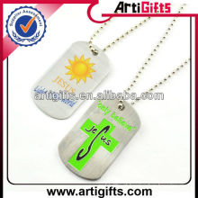 Colar de metal dog tags de moda para homens